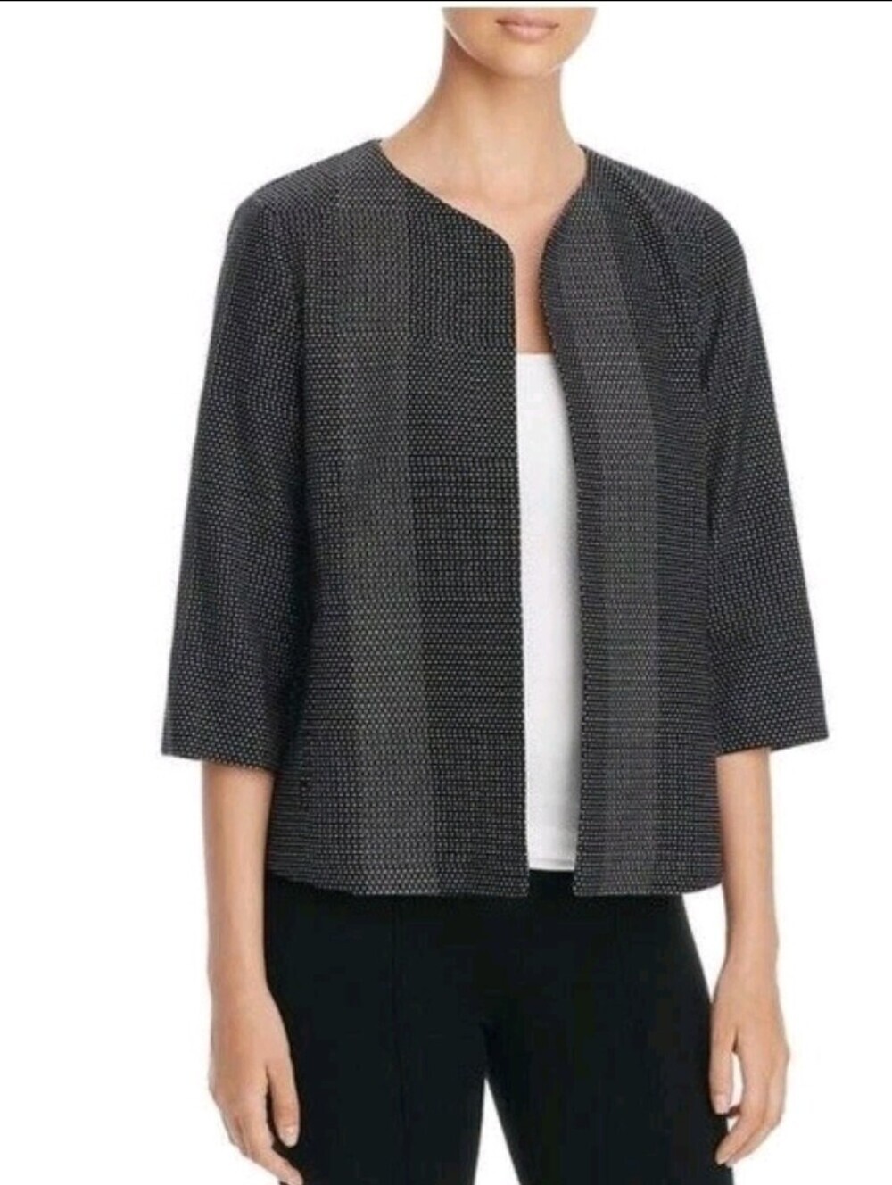 Eileen Fisher Organic Cotton Kurume Dash Jacket Size 1X